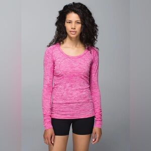 Lululemon🍋 Swiftly Tech Long Sleeve Heathered Jewelled Magenta Size 8.